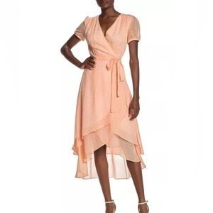 Betsey Johnson Leopard Print Midi Wrap Dress